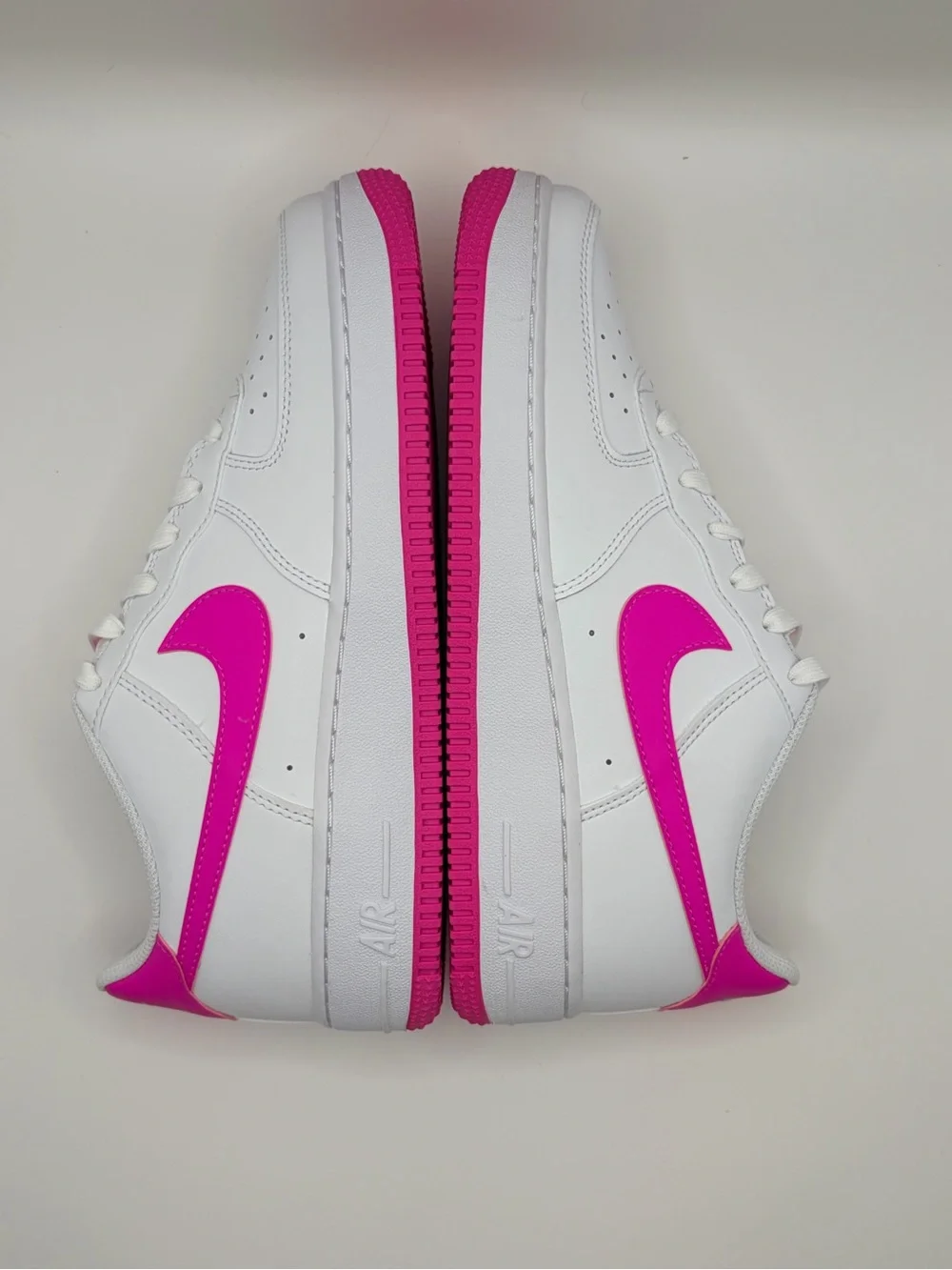 Nike Air Force 1 White with Hot Pink Swoosh